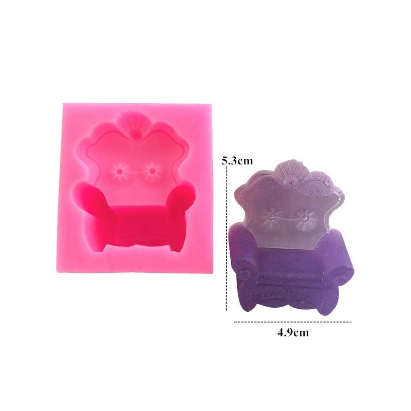 HiParty 3D Sofa Chair Silicone Mold European Style Furniture Cake Decorating Molds Fondant Cake Mould Chocolate Candy Gum Paste Soap Mould Kitchen Baking Moulds - Image 4